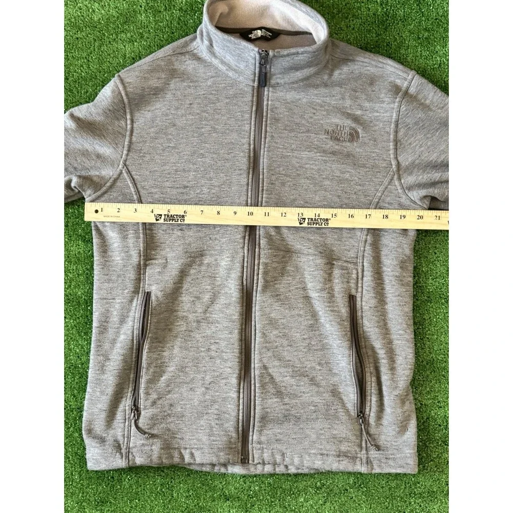 The North Face Men’s Gray Full Zip Fleece Jacket Stand-Up Collar Size M